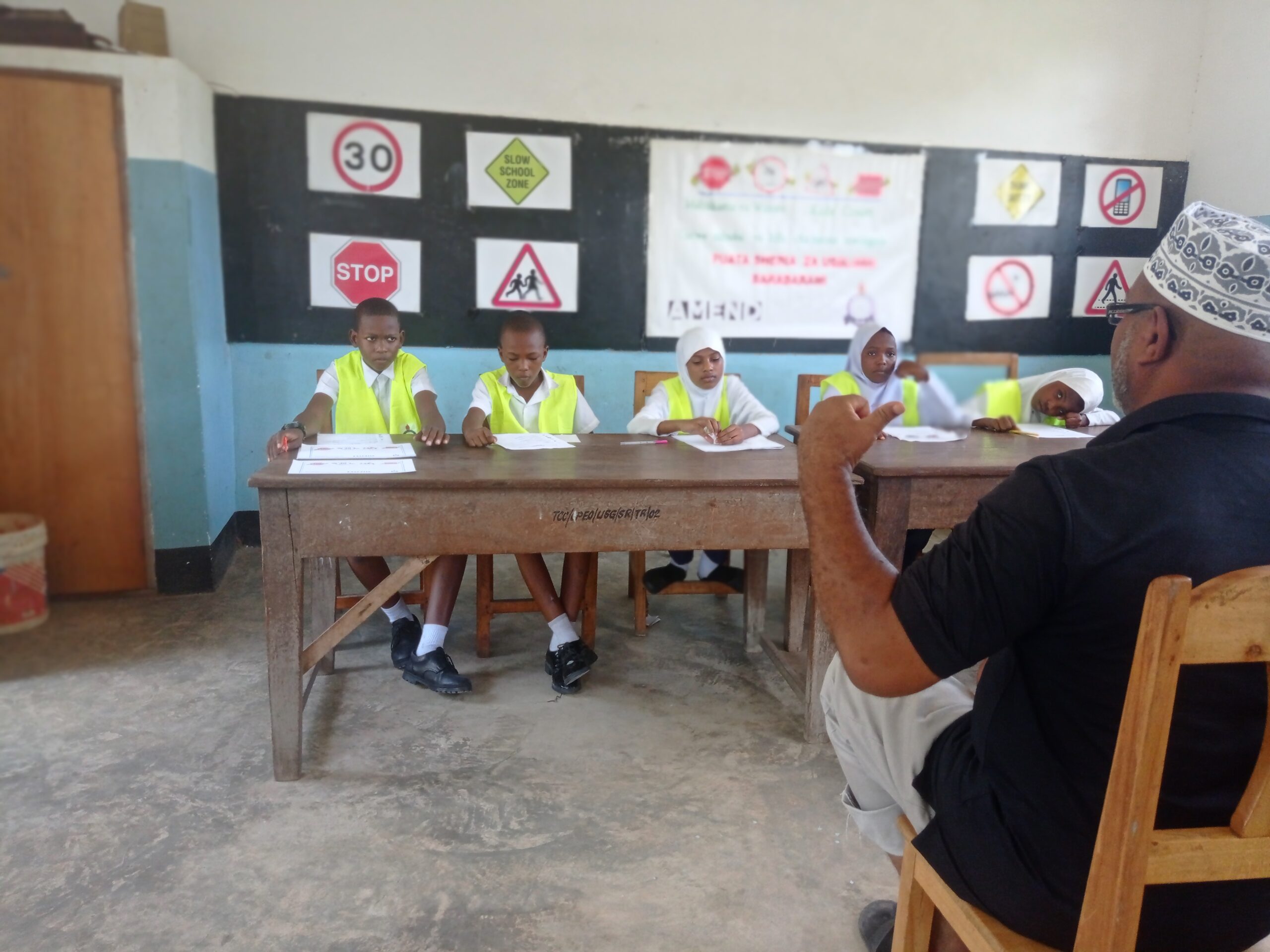 Driver Answering Questions to the Judges