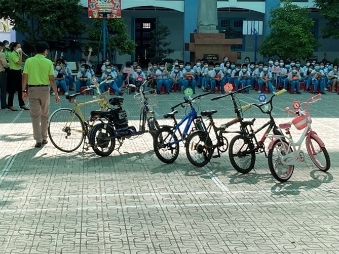 Students participate in road safety training