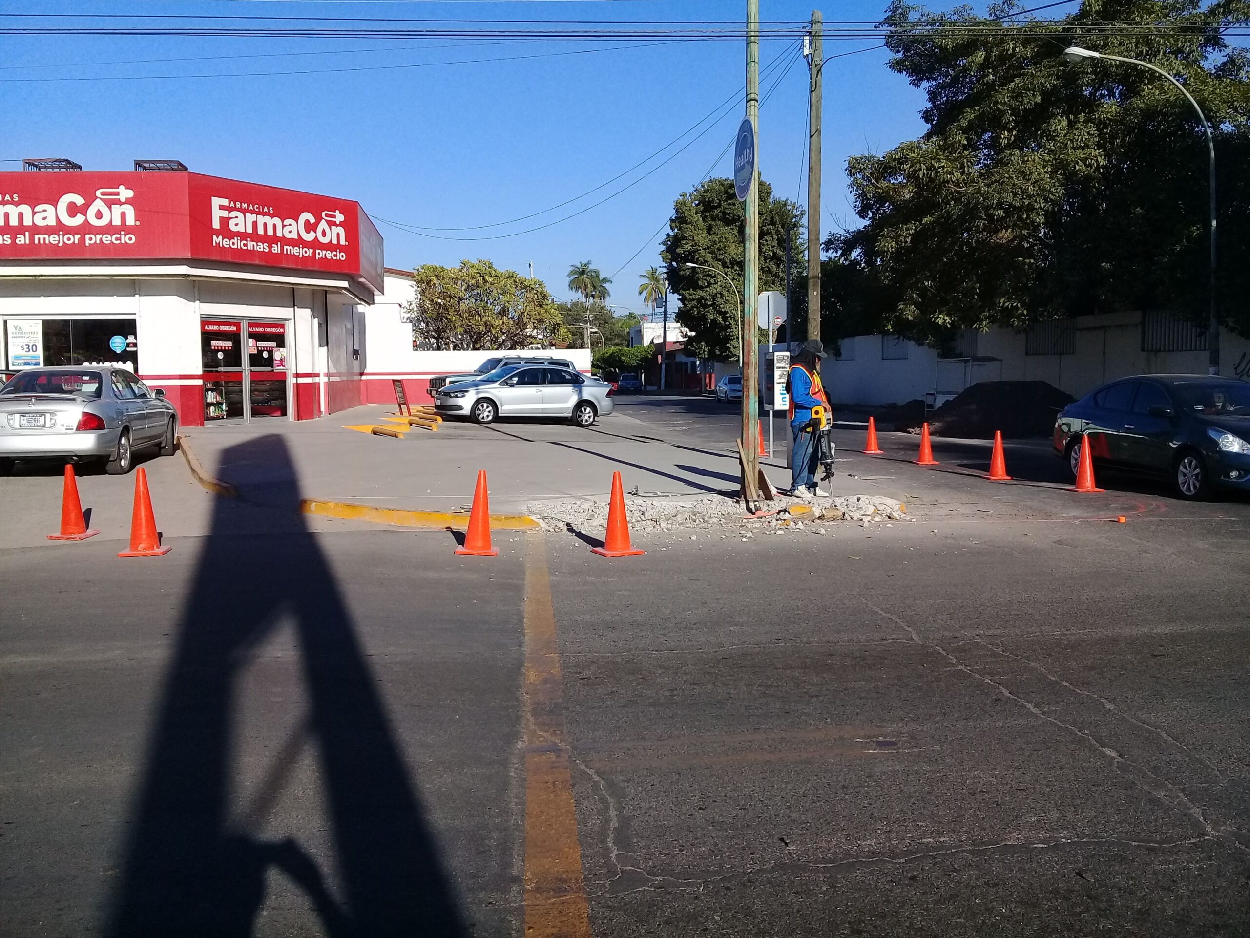 Traffic cones are used with a double purpose - signaling the intervention site and preparing road users